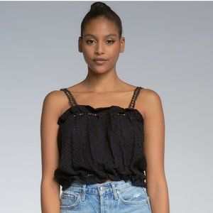 NWT Black Eyelet - Elan Lacey Top - Med
